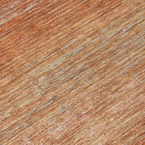 HomeRoots 5' Copper Striped Washable Area Rug – Stylish Indoor/Outdoor Design for High-Traffic Spaces 8' Round 608463