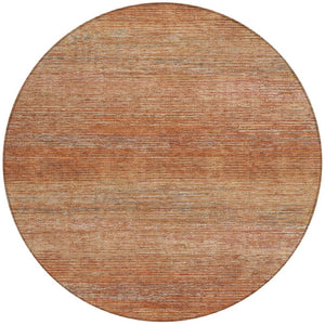HomeRoots 5' Copper Striped Washable Area Rug – Stylish Indoor/Outdoor Design for High-Traffic Spaces 8' Round 608463