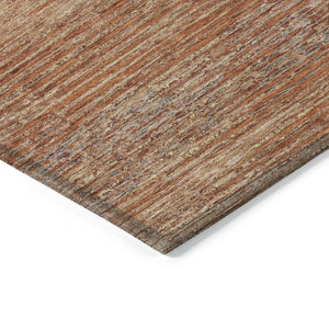 HomeRoots 5' Copper Striped Washable Area Rug – Stylish Indoor/Outdoor Design for High-Traffic Spaces 8' X 10' 608464