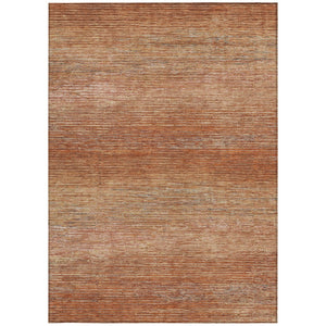 HomeRoots 5' Copper Striped Washable Area Rug – Stylish Indoor/Outdoor Design for High-Traffic Spaces 8' X 10' 608464