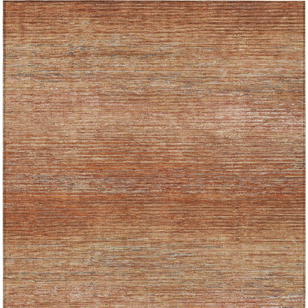 HomeRoots 5' Copper Striped Washable Area Rug – Stylish Indoor/Outdoor Design for High-Traffic Spaces 10' X 14' 608466