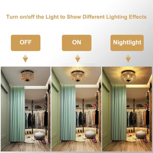 English Elm 3-Lights Woven Rattan Flush Mount Ceiling Light, Hand-Woven Cage Shade, Eco-Friendly Boho Fixture W2738P185409