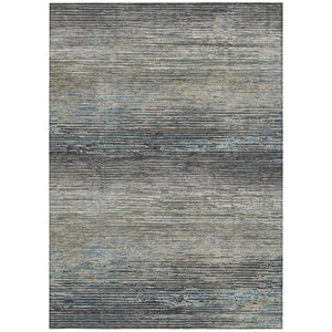 HomeRoots 5' Granite Gray Striped Area Rug - Stylish, Durable, Washable Indoor/Outdoor Floor Covering for All Spaces 8' X 10' 608476