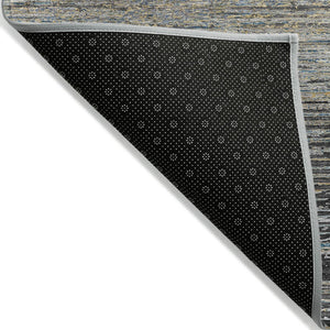 HomeRoots 5' Granite Gray Striped Area Rug - Stylish, Durable, Washable Indoor/Outdoor Floor Covering for All Spaces 9' X 12' 608477