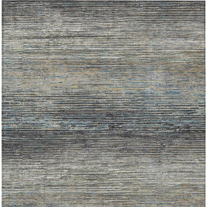 HomeRoots 5' Granite Gray Striped Area Rug - Stylish, Durable, Washable Indoor/Outdoor Floor Covering for All Spaces 10' X 14' 608478