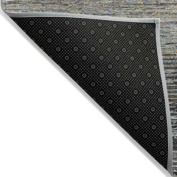 HomeRoots 5' Granite Gray Striped Area Rug - Stylish, Durable, Washable Indoor/Outdoor Floor Covering for All Spaces 10' X 14' 608478