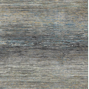 HomeRoots 5' Granite Gray Striped Area Rug - Stylish, Durable, Washable Indoor/Outdoor Floor Covering for All Spaces 10' X 14' 608478