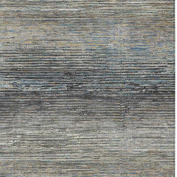 HomeRoots 5' Granite Gray Striped Area Rug - Stylish, Durable, Washable Indoor/Outdoor Floor Covering for All Spaces 10' X 14' 608478