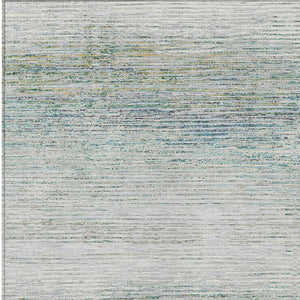 HomeRoots 5' Linen Striped Washable Area Rug - Durable Indoor/Outdoor Design for Effortless Coastal Charm 5' X 8' 608480