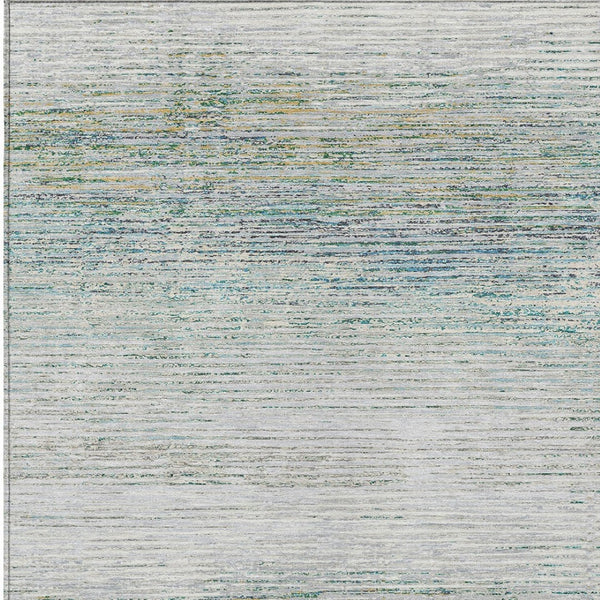 HomeRoots 5' Linen Striped Washable Area Rug - Durable Indoor/Outdoor Design for Effortless Coastal Charm 5' X 8' 608480