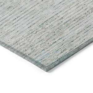 HomeRoots 5' Linen Striped Washable Area Rug - Durable Indoor/Outdoor Design for Effortless Coastal Charm 8' Round 608481
