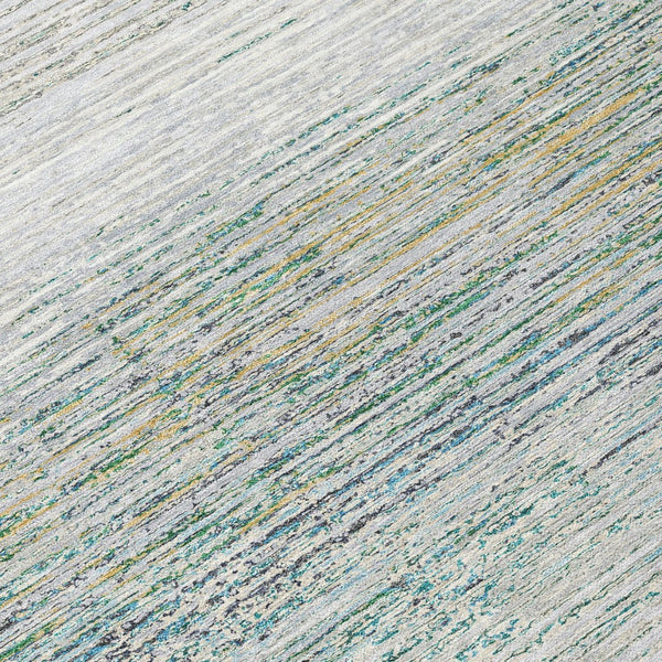 HomeRoots 5' Linen Striped Washable Area Rug - Durable Indoor/Outdoor Design for Effortless Coastal Charm 8' Round 608481
