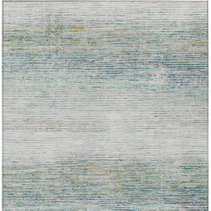 HomeRoots 5' Linen Striped Washable Area Rug - Durable Indoor/Outdoor Design for Effortless Coastal Charm 9' X 12' 608483