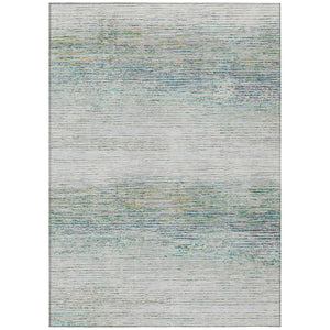 HomeRoots 5' Linen Striped Washable Area Rug - Durable Indoor/Outdoor Design for Effortless Coastal Charm 9' X 12' 608483