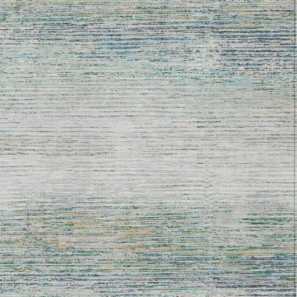 HomeRoots 5' Linen Striped Washable Area Rug - Durable Indoor/Outdoor Design for Effortless Coastal Charm 9' X 12' 608483