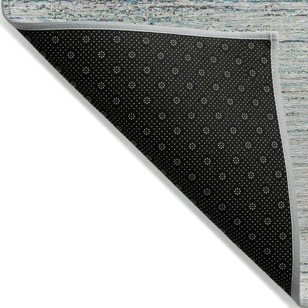 HomeRoots 5' Linen Striped Washable Area Rug - Durable Indoor/Outdoor Design for Effortless Coastal Charm 10' X 14' 608484