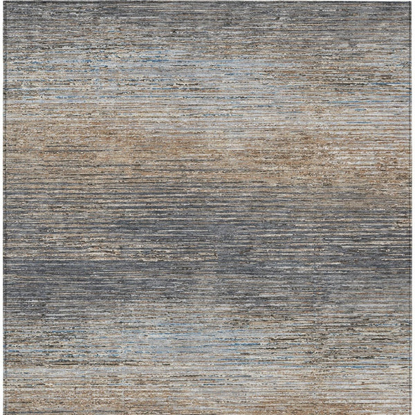 HomeRoots 5' Pewter Striped Washable Area Rug – Durable, Stylish, and Perfect for Indoor or Outdoor Spaces! 5' X 8' 608486