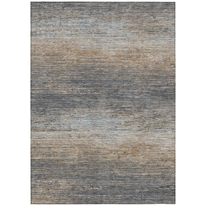 HomeRoots 5' Pewter Striped Washable Area Rug – Durable, Stylish, and Perfect for Indoor or Outdoor Spaces! 9' X 12' 608489