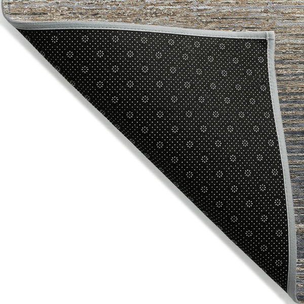HomeRoots 5' Pewter Striped Washable Area Rug – Durable, Stylish, and Perfect for Indoor or Outdoor Spaces! 9' X 12' 608489