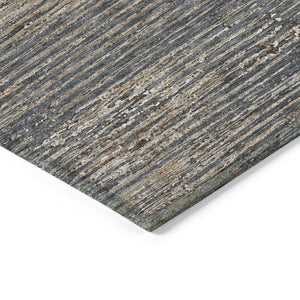 HomeRoots 5' Pewter Striped Washable Area Rug – Durable, Stylish, and Perfect for Indoor or Outdoor Spaces! 10' X 14' 608490