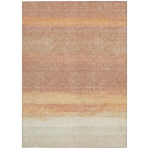 HomeRoots 5' Salmon Striped Indoor Outdoor Area Rug – Washable, Durable, and Stylish for Any Space 5' X 8' 608510