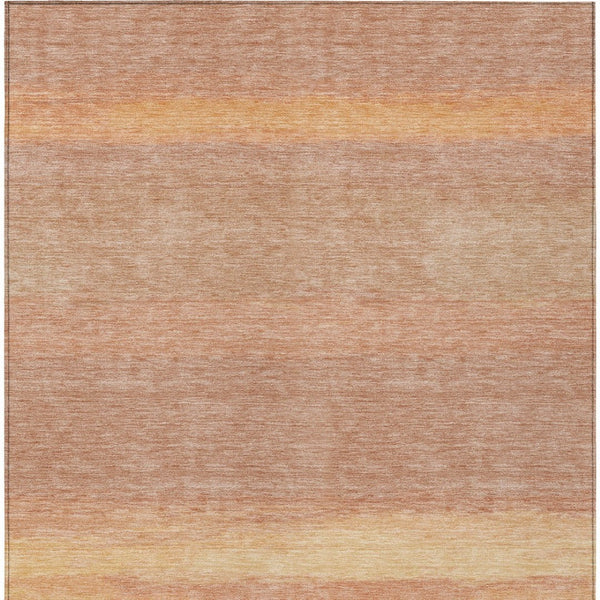 HomeRoots 5' Salmon Striped Indoor Outdoor Area Rug – Washable, Durable, and Stylish for Any Space 8' X 10' 608514