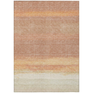 HomeRoots 5' Salmon Striped Indoor Outdoor Area Rug – Washable, Durable, and Stylish for Any Space 10' X 14' 608517