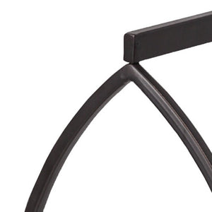 HomeRoots 22" Modern Black Geometric Lantern Candle Holder - Handmade Metal & Glass Decor for Any Space 608543