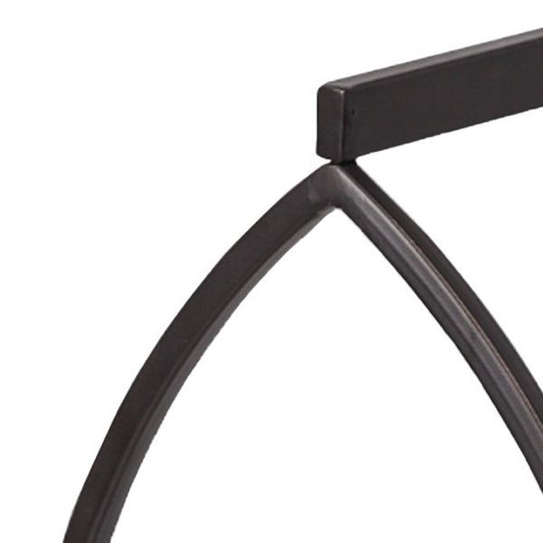 HomeRoots 22" Modern Black Geometric Lantern Candle Holder - Handmade Metal & Glass Decor for Any Space 608543