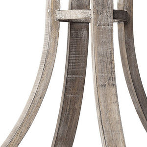 HomeRoots 25" Brown Distressed Hurricane Candle Holder - Handmade Wood & Metal Décor for Home & Gifting 608557