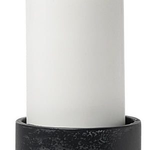 HomeRoots Set of Two Black Distressed Metal Candle Holders - Rustic Elegant Decor for Home Ambiance & Style 608562