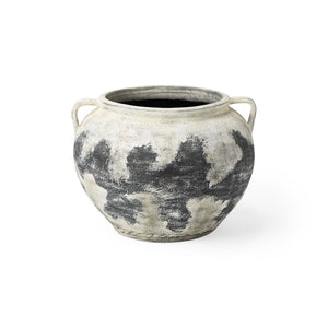 HomeRoots 15" Black And White Ombre Amphora Ceramic Floor Vase - Timeless Elegance for Home Décor & Gifts 608579