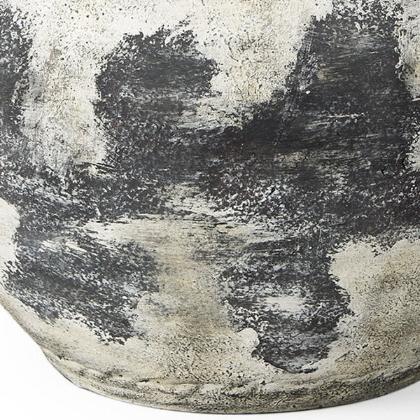 HomeRoots 15" Black And White Ombre Amphora Ceramic Floor Vase - Timeless Elegance for Home Décor & Gifts 608579
