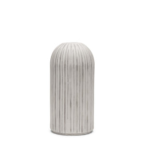 HomeRoots 16" Gray and White Striped Ceramic Floor Vase - Elegant Home Decor for Fresh Flowers & Arrangements 608582