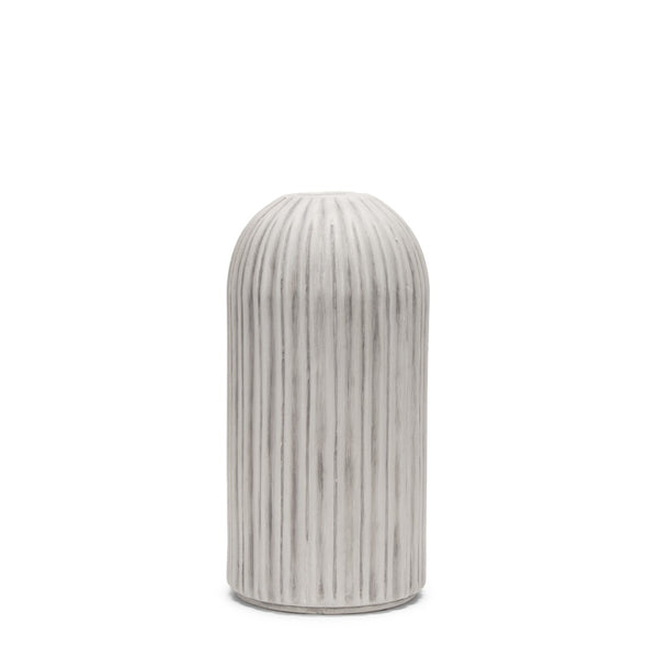 HomeRoots 16" Gray and White Striped Ceramic Floor Vase - Elegant Home Decor for Fresh Flowers & Arrangements 608582