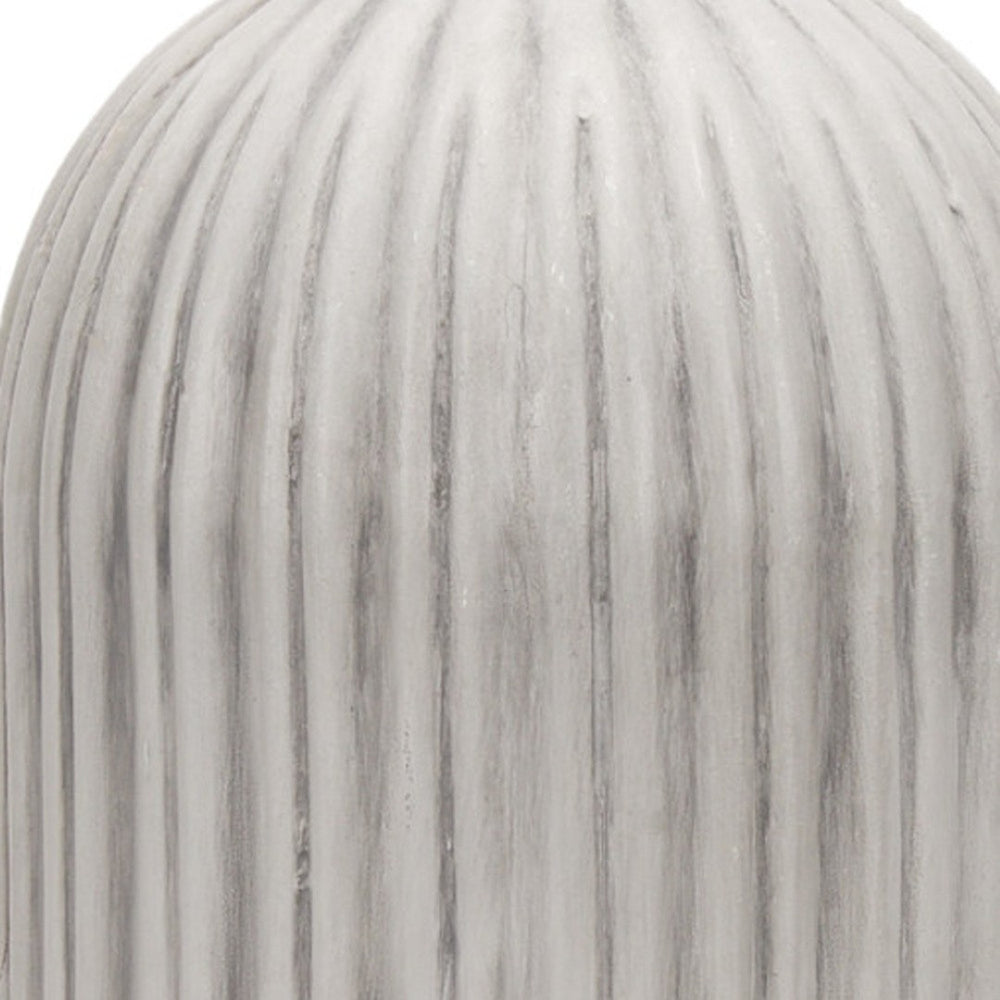 HomeRoots 16" Gray and White Striped Ceramic Floor Vase - Elegant Home Decor for Fresh Flowers & Arrangements 608582