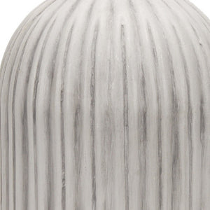 HomeRoots 16" Gray and White Striped Ceramic Floor Vase - Elegant Home Decor for Fresh Flowers & Arrangements 608582