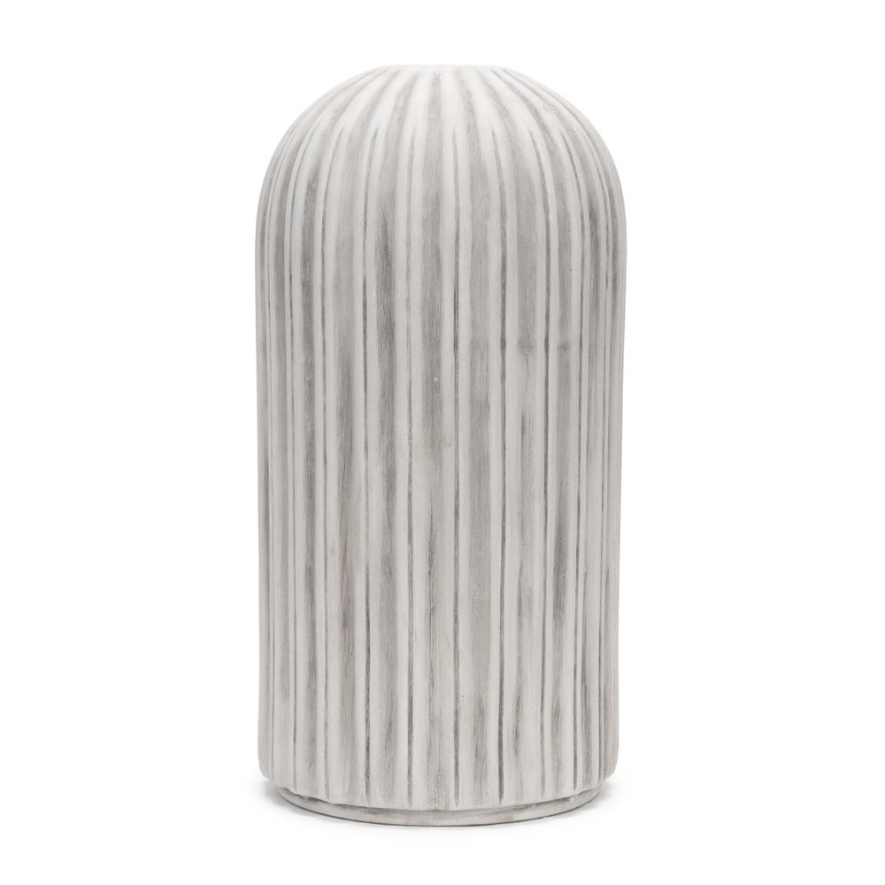 HomeRoots 21" Gray Striped Ceramic Floor Vase - Elegant Home Decor for Fresh Flowers & Dried Arrangements 608583