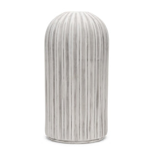 HomeRoots 21" Gray Striped Ceramic Floor Vase - Elegant Home Decor for Fresh Flowers & Dried Arrangements 608583