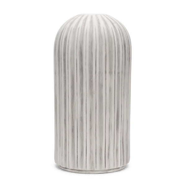 HomeRoots 21" Gray Striped Ceramic Floor Vase - Elegant Home Decor for Fresh Flowers & Dried Arrangements 608583