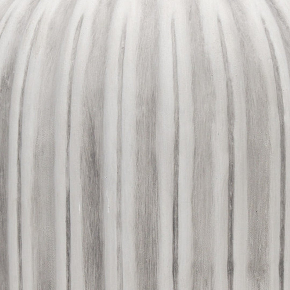 HomeRoots 21" Gray Striped Ceramic Floor Vase - Elegant Home Decor for Fresh Flowers & Dried Arrangements 608583