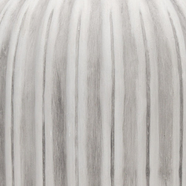 HomeRoots 21" Gray Striped Ceramic Floor Vase - Elegant Home Decor for Fresh Flowers & Dried Arrangements 608583