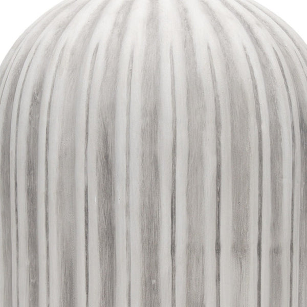 HomeRoots 21" Gray Striped Ceramic Floor Vase - Elegant Home Decor for Fresh Flowers & Dried Arrangements 608583