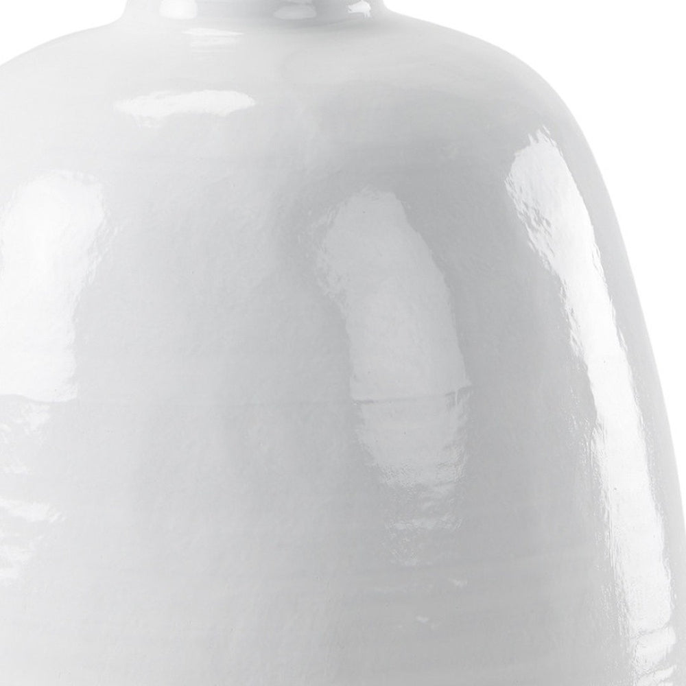 HomeRoots 32" Stylish Two-Tone Beige and White Ceramic Floor Vase for Artisanal Home Decor & Arrangements 608586