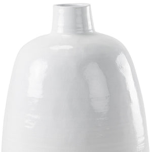 HomeRoots 32" Stylish Two-Tone Beige and White Ceramic Floor Vase for Artisanal Home Decor & Arrangements 608586