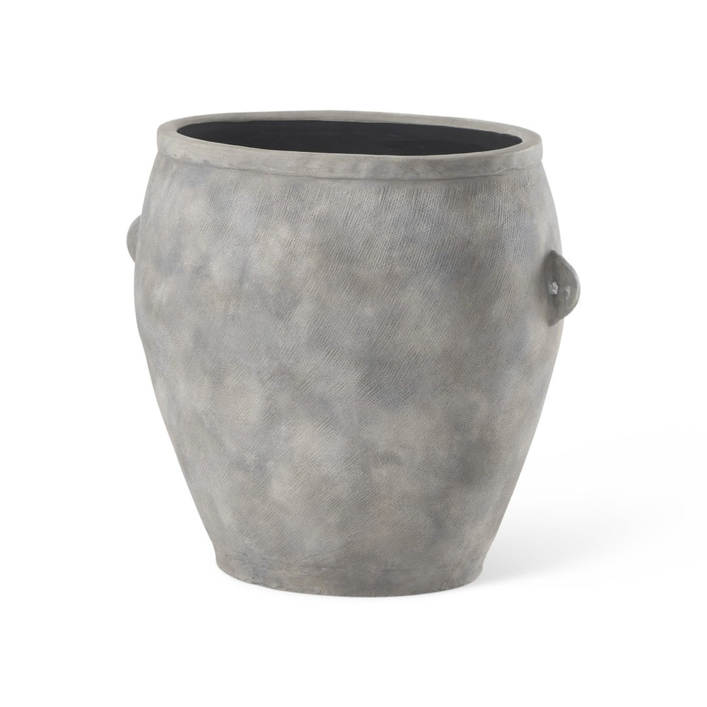 HomeRoots 24" Gray Ceramic Amphora Floor Vase - Sculptural Accent for Modern Interiors & Stylish Decor Solutions 608587