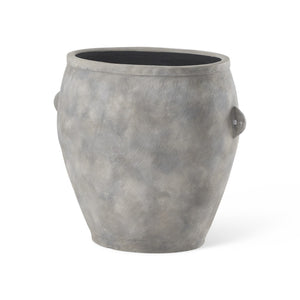 HomeRoots 24" Gray Ceramic Amphora Floor Vase - Sculptural Accent for Modern Interiors & Stylish Decor Solutions 608587
