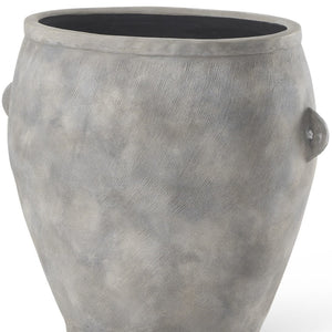 HomeRoots 24" Gray Ceramic Amphora Floor Vase - Sculptural Accent for Modern Interiors & Stylish Decor Solutions 608587