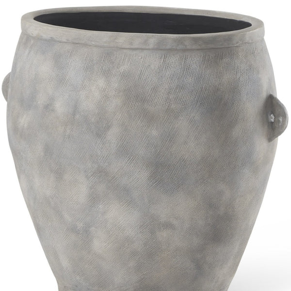 HomeRoots 24" Gray Ceramic Amphora Floor Vase - Sculptural Accent for Modern Interiors & Stylish Decor Solutions 608587