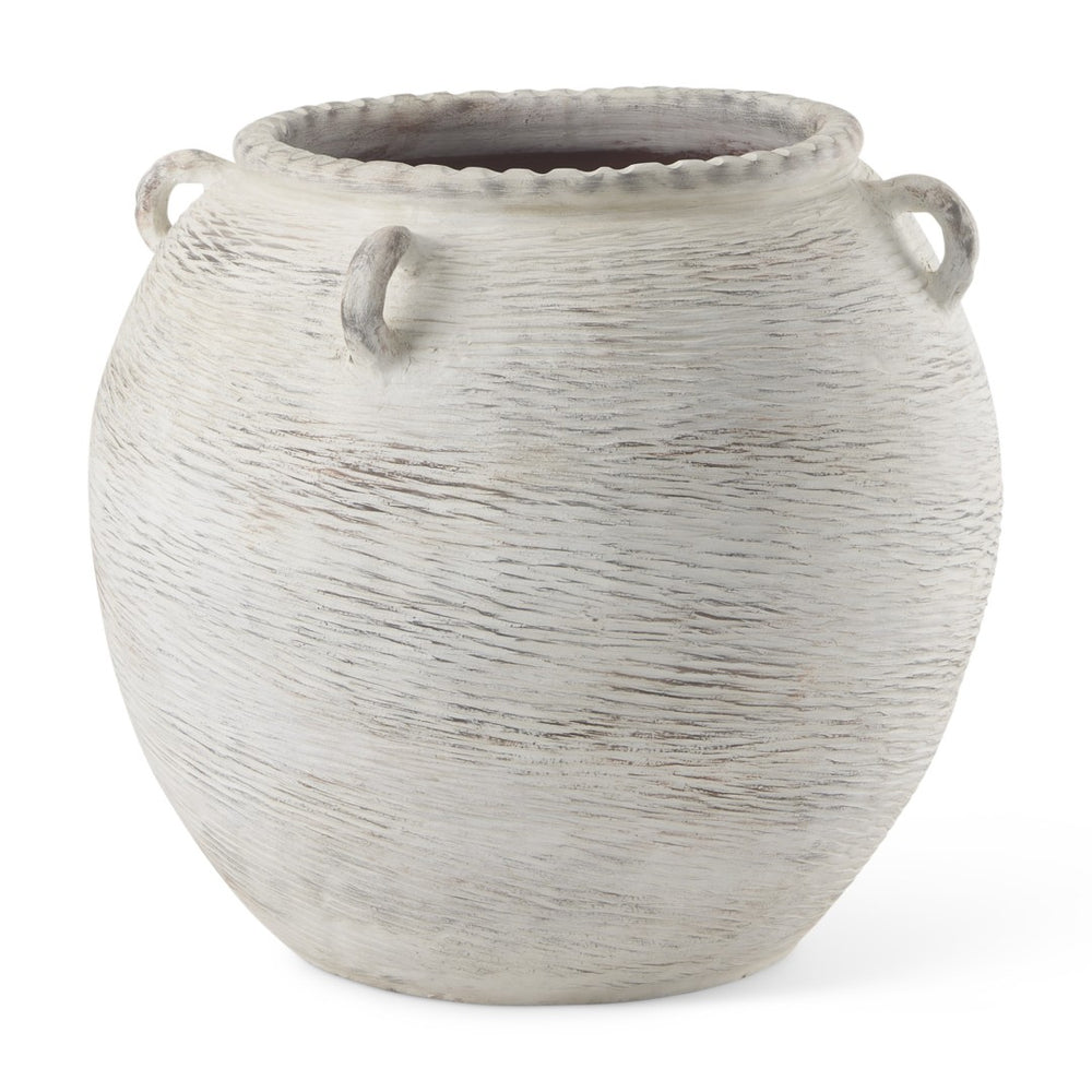 HomeRoots 22" Cream Amphora Ceramic Floor Vase - Timeless Mediterranean Charm for Modern and Rustic Spaces 608590
